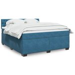 vidaXL Sommier à lattes de lit et matelas bleu 180x200 cm velours