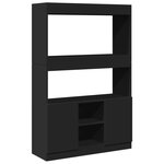 vidaXL Buffet haut noir 92x33x140 cm bois d'ingénierie