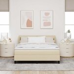 vidaXL Lit à ressorts avec matelas Crème 160 x 200 cm tissu
