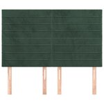 vidaXL Têtes de lit 4 Pièces Vert foncé 72x5x78/88 cm Velours