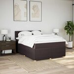 vidaXL Sommier à lattes de lit avec matelas Marron foncé 140x190 cm
