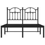 vidaXL Cadre de lit métal sans matelas avec tête de lit noir 120x190cm