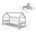Lit cabane enfant TERY 90 x 200 verni