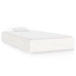 vidaXL Cadre de lit sans matelas blanc bois massif 100x200 cm