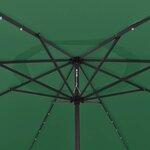 vidaXL Parasol d'extérieur avec LED et mât en métal 400 cm Vert
