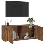 vidaXL Meuble TV mural Chêne fumé 100x34 5x40 cm