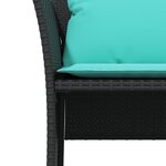 vidaXL Chaise de jardin avec tabouret noir résine tressée