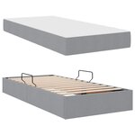 vidaXL Lit avec rangement et matelas Gris clair 90 x 200 cm Polyester