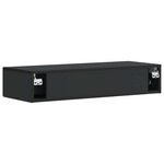 vidaXL Table d'appoint murale Noir 87 5 x 34 5 x 17 cm