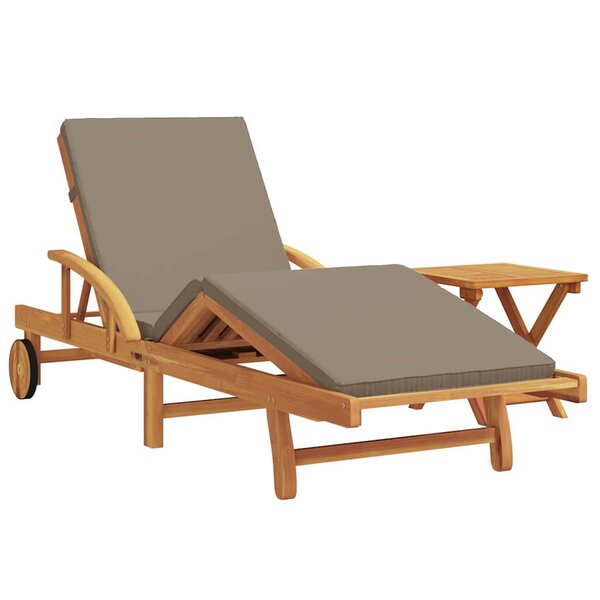 vidaXL Transat 2 pc Bois d'Acacia Massif Taupe