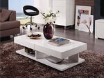 Table basse extensible "DALIA" - 120 x 60 cm - Blanc laqué