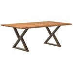 vidaXL Table à manger et bord naturel bois massif chêne