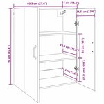 vidaXL Armoire suspendue Montage mural Bois ancien 69 5 x 34 x 90 cm