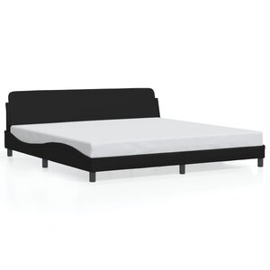 vidaXL Cadre de lit Dover noir 200x200 cm similicuir