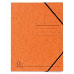 Chemise À Élastique Sans Rabats Carte Lustrée 355gm2 - A4 - Orange - Exacompta