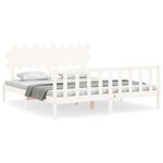 vidaXL Cadre de lit sans matelas blanc bois massif de pin