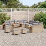 vidaXL Ensemble de canapé de jardin 18 Pièces Beige et Gris clair
