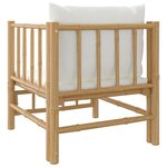 vidaXL Canapé de jardin avec coussins blanc crème bambou