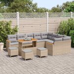 vidaXL Ensemble de canapé de jardin 13 Pièces Beige Poly rotin