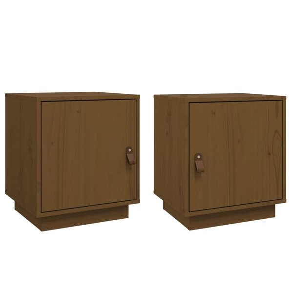 vidaXL Tables de chevet 2Pièces Marron miel 40x34x45cm Bois de pin massif