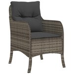 vidaXL Ensemble à manger de jardin 5 Pièces coussins gris résine tressée