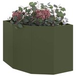 vidaXL Jardinière d'Angle Vert olive 60 x 60 x 50 cm Acier