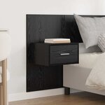vidaXL Tête de lit avec armoire 3 Pièces Chêne noir Bois d'ingénierie