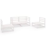 vidaXL Salon de jardin 4 Pièces Blanc Bois de pin massif