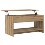vidaXL Table basse chêne artisanal 102 x 50 x 52.5 cm