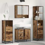 vidaXL Ensemble de mobilier de salle de bain 4 Pièces Bois ancien