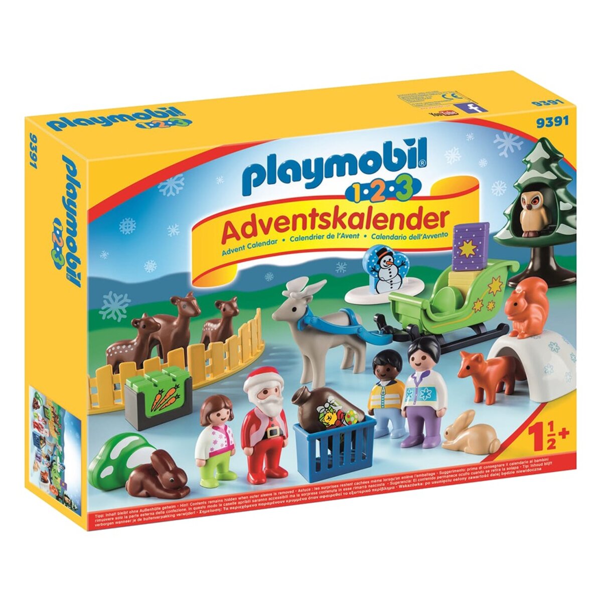 Playmobil 9391 1.2.3 - calendrier de l'avent père noël et animaux