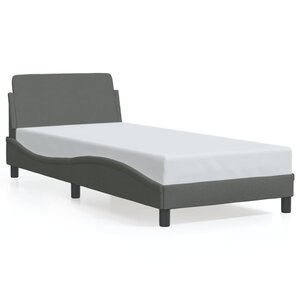 vidaXL Cadre de lit sans matelas gris foncé 80x200 cm tissu