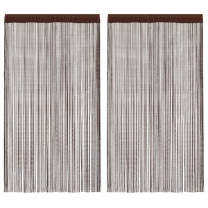 vidaXL Rideau en fils 2 Pièces 100 x 250 cm Marron