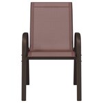 vidaXL Chaises empilables de jardin lot de 2 Marron Tissu textilène