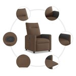 vidaXL Fauteuil inclinable Marron Tissu