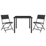 vidaXL Ensemble de salle à manger d'extérieur 3 Pièces Acier