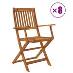 vidaXL Ensemble à manger de jardin pliable 9 Pièces bois d'acacia solide