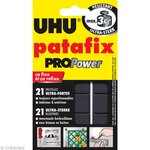 Patafix PROPower - Pastilles adhésives repositionnables ultra-fortes, intérieur et extérieur, anthracite (paquet 21 unités)