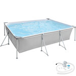 Tectake Piscine tubulaire rectangulaire 3,75 m x 2,82 m x 0,7 m - gris