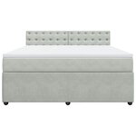 vidaXL Sommier à lattes de lit et matelas Gris clair 180x200cm Velours