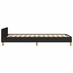 vidaXL Cadre de lit avec tête de lit sans matelas noir 90x200 cm tissu
