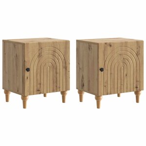 vidaXL Cabinet de chevet 2 pc Chêne artisanal 43 x 34 5 x 50 cm