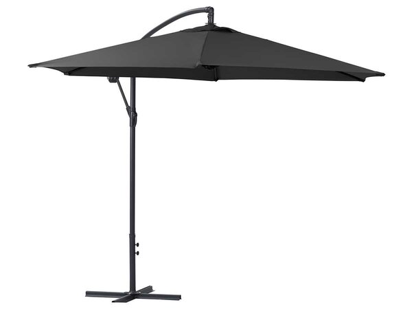 Parasol jardin déporté Alu "Ilios" - Rond - Ø 3 m - Noir