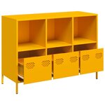vidaXL Buffet jaune moutarde 101 5x39x73 5 cm acier laminé à froid