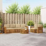 vidaXL Ensemble de canapés d'extérieur 7 Pièces Naturel et Beige