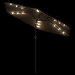 vidaXL Parasol de jardin avec LED et mât en acier marron 268x268x226cm