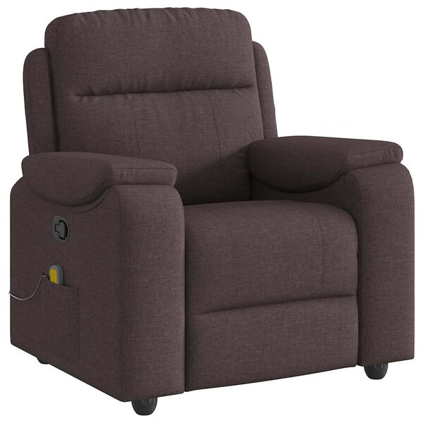 vidaXL Fauteuil de massage inclinable Marron foncé Tissu