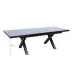 Table de jardin extensible 10 places xeres gris aluminium 180/240x100x77cm