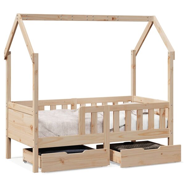 vidaXL Cadre de lit enfant avec tiroirs sans matelas 70x140 cm bois