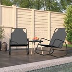 vidaXL Chaises longues à bascule 2 Pièces Gris Acier et textilène